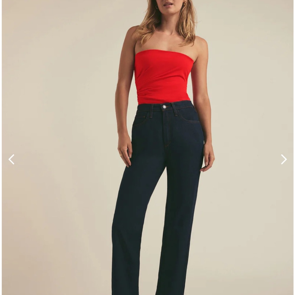Favorite Daughter Dark Indigo Straight Leg Jeans